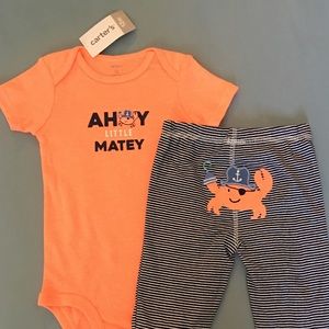 New Carter’s Crab Pant Set